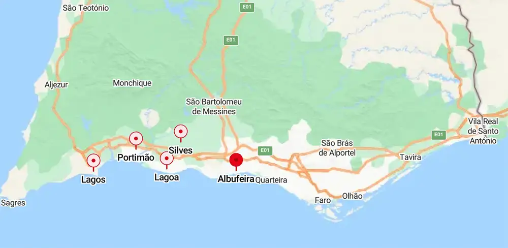 Mapa de Albufeira