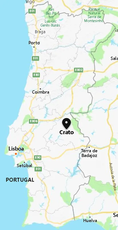 Mapa de Crato portugal