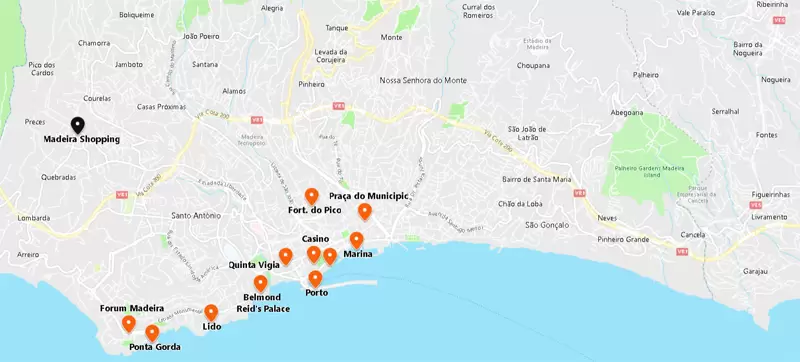 Mapa do Madeira Shopping
