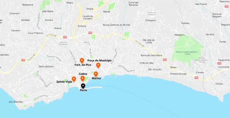 Mapa do Porto do Funchal