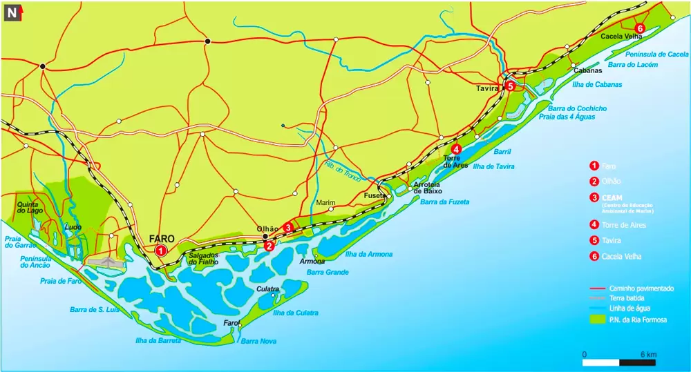Mapa da Ria Formosa